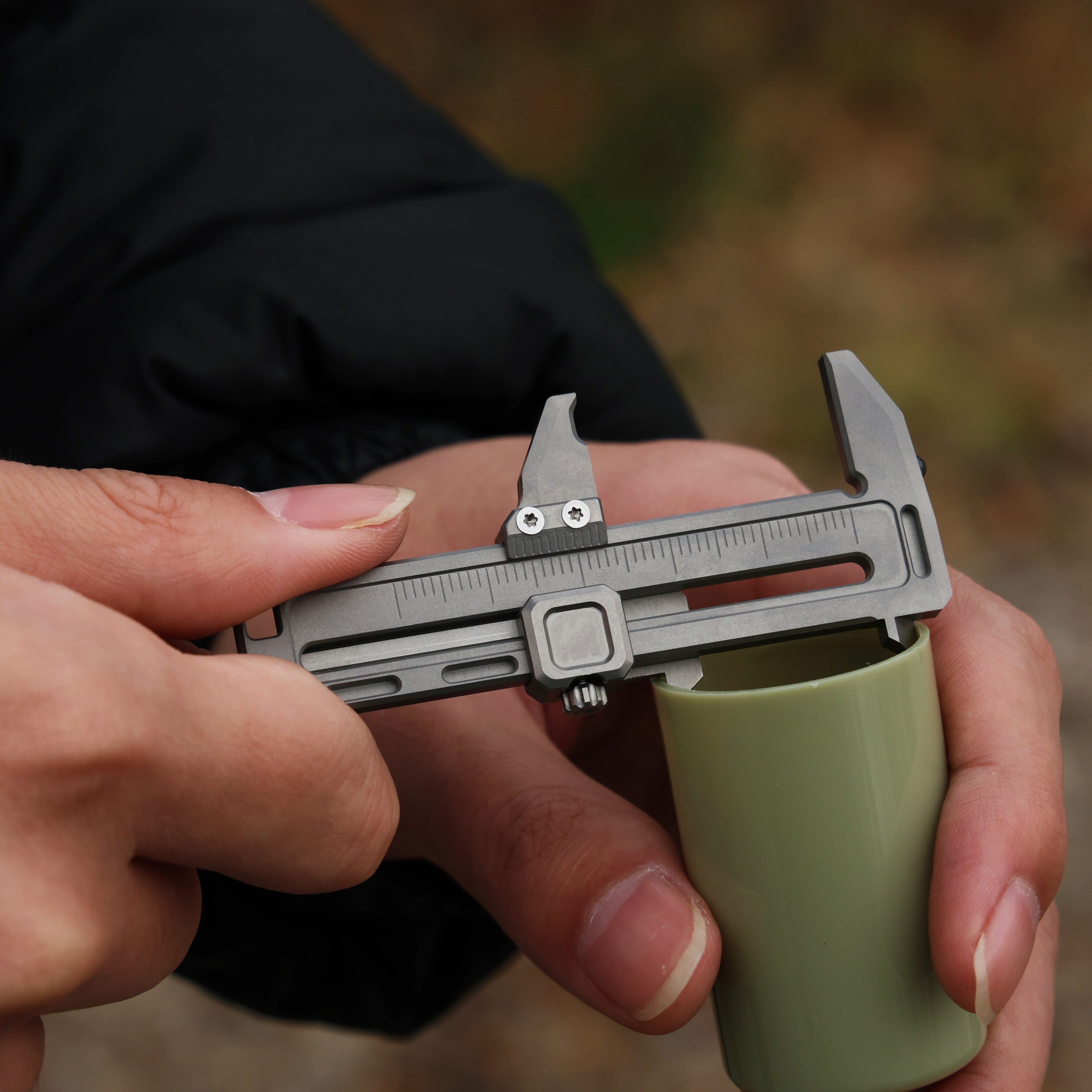 TiCal Pro GR5 Titanium Mini Caliper - 9-in-1 Multi-Function EDC Measurement Tool