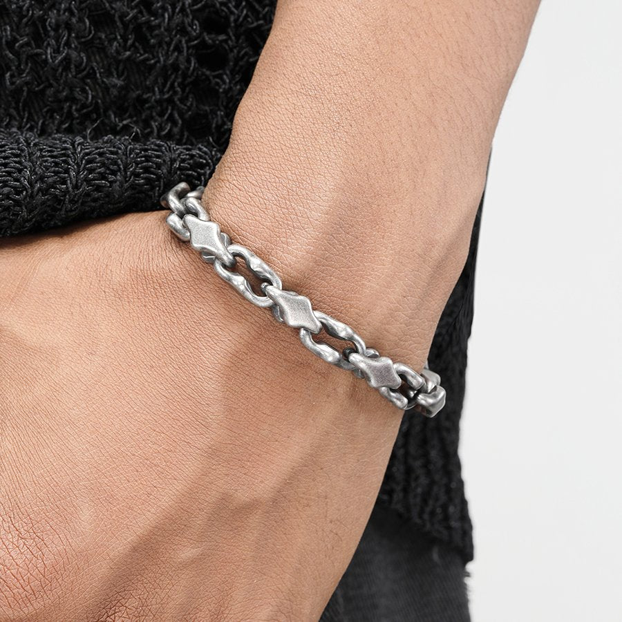 Midnight Starfall Bracelet Matte Titanium Steel Unisex Cuff - Hip-Hop Style with Non-Fading Finish