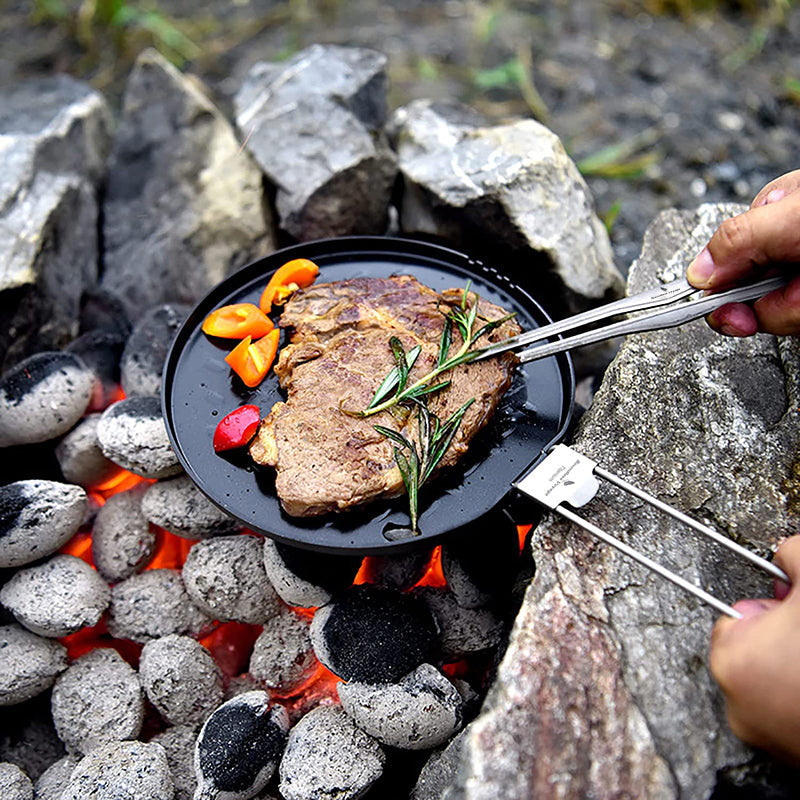 AeroTitan Lightweight Foldable Titanium Skillet | Pure Titanium Camping Pan