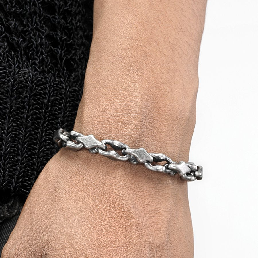 Midnight Starfall Bracelet Matte Titanium Steel Unisex Cuff - Hip-Hop Style with Non-Fading Finish