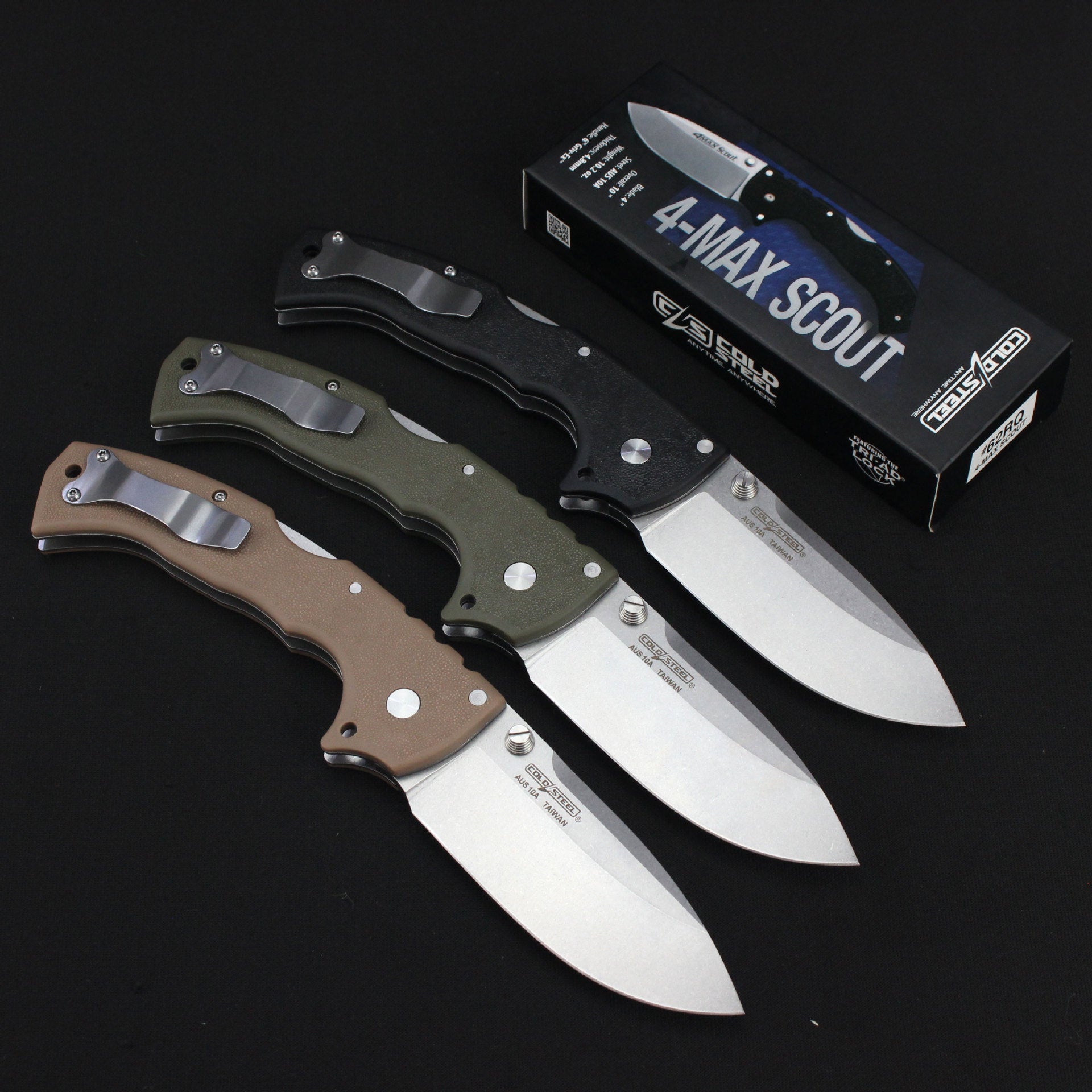 Folding Knife Cold Steel Pocket Knife Stonewashed Nylon Fiber Handle EDC Camping Tactical Knife