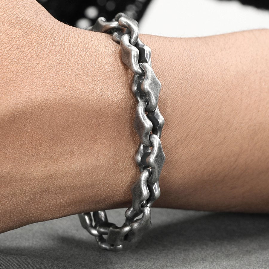 Midnight Starfall Bracelet Matte Titanium Steel Unisex Cuff - Hip-Hop Style with Non-Fading Finish