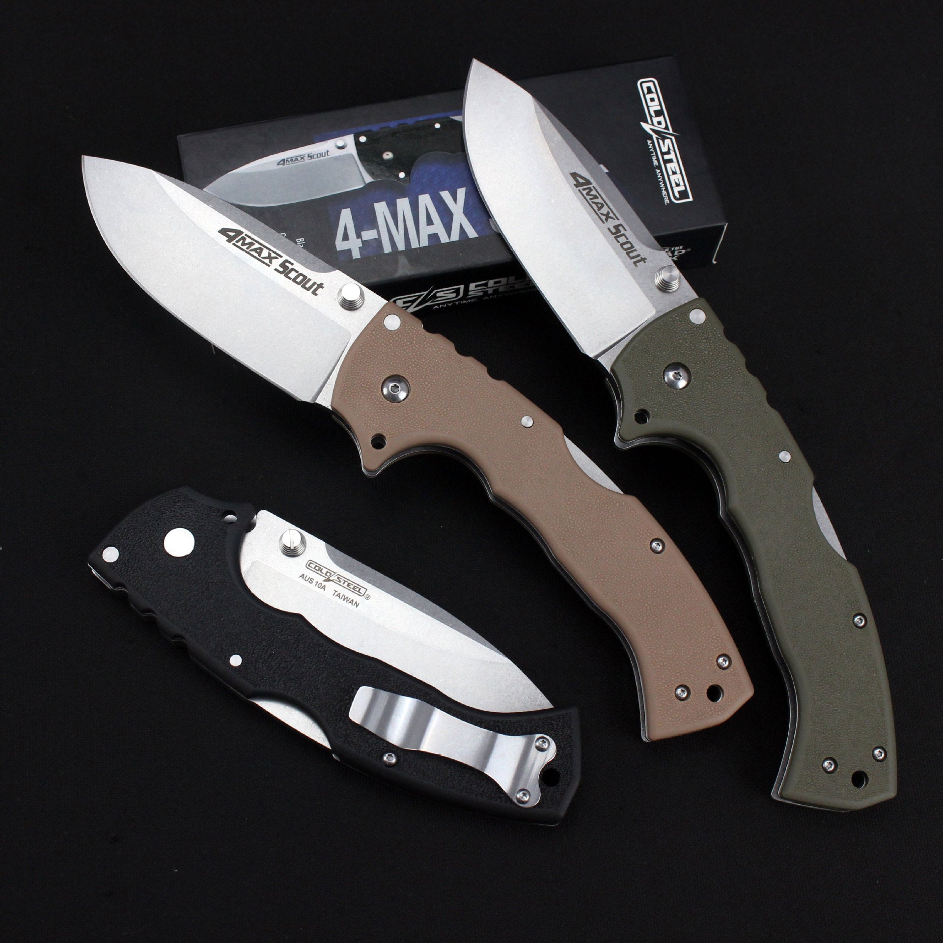 Folding Knife Cold Steel Pocket Knife Stonewashed Nylon Fiber Handle EDC Camping Tactical Knife