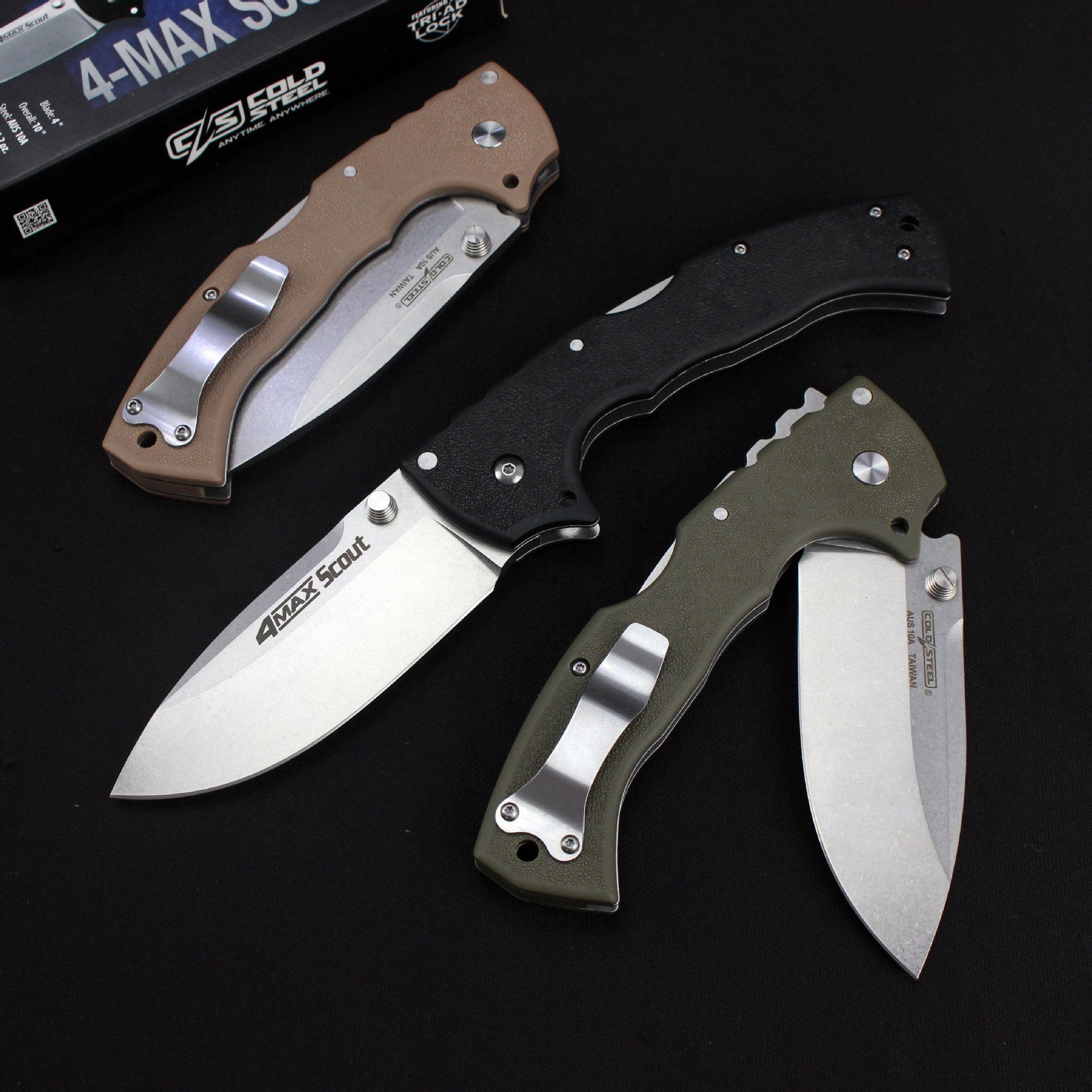 Folding Knife Cold Steel Pocket Knife Stonewashed Nylon Fiber Handle EDC Camping Tactical Knife