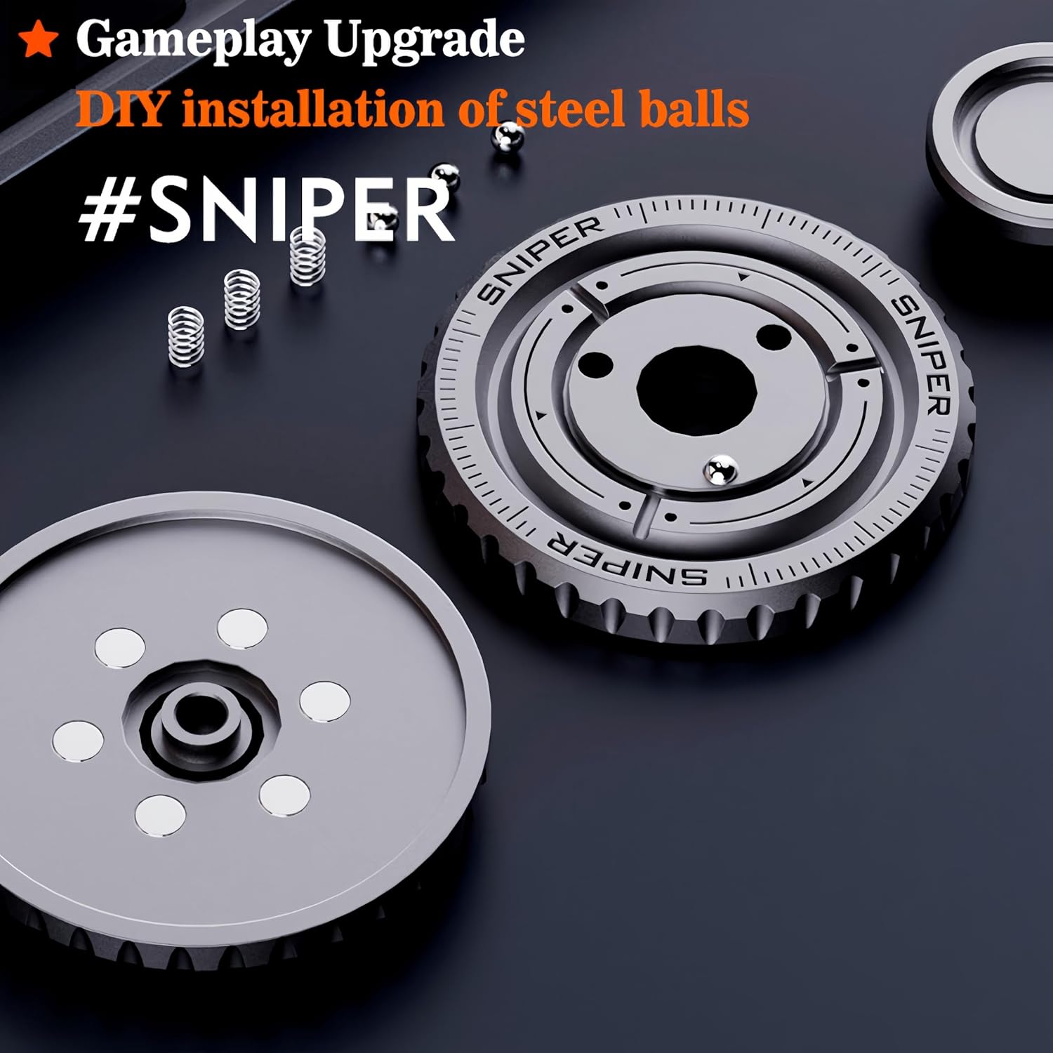 TriVortex 3-in-1 Stainless Steel Fidget Slider - Premium CNC Aluminum EDC Spinner