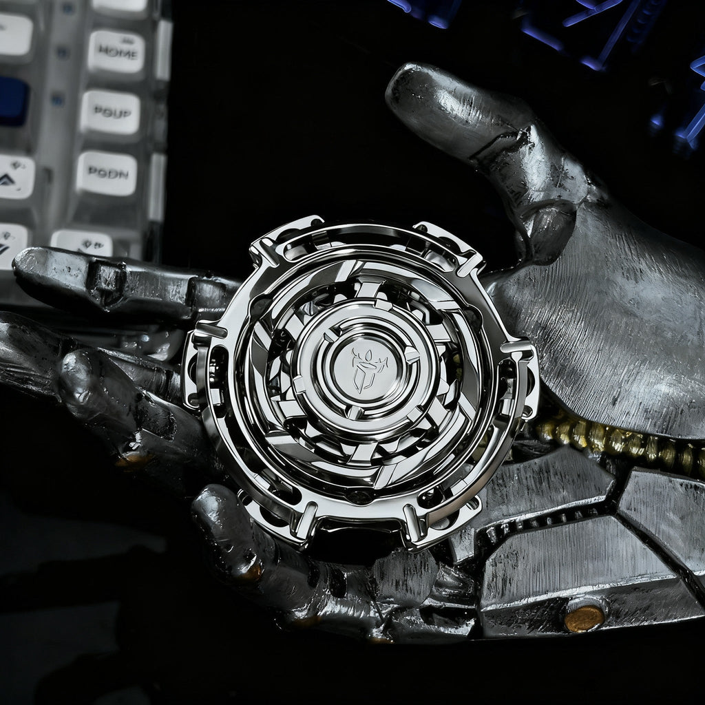Fidget Spinner Metal Triple-Ring Linked 195g - Helixforge Stainless Steel Ultra-Smooth Bearings EDC