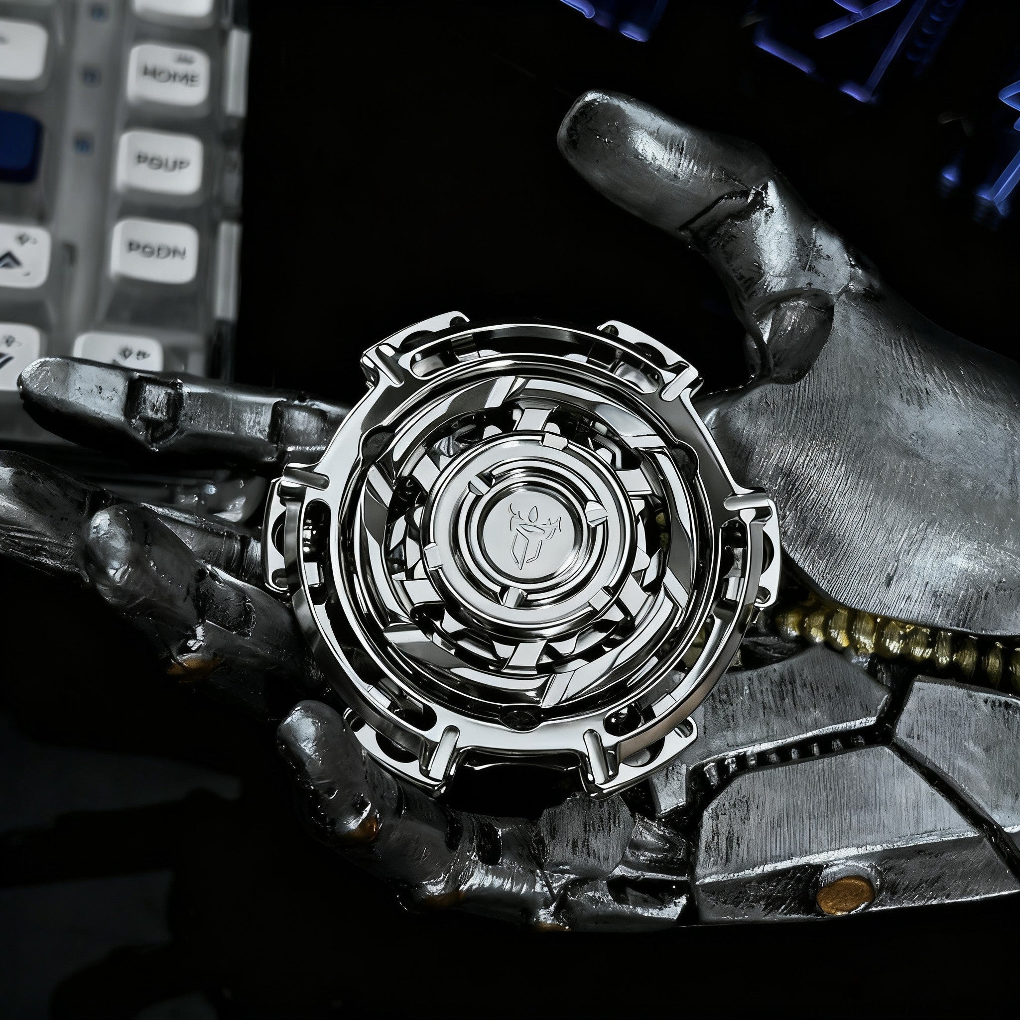 Helixforge Stainless Steel EDC Fidget Spinner - Triple-Ring Linked Design with Ultra-Smooth Bearings