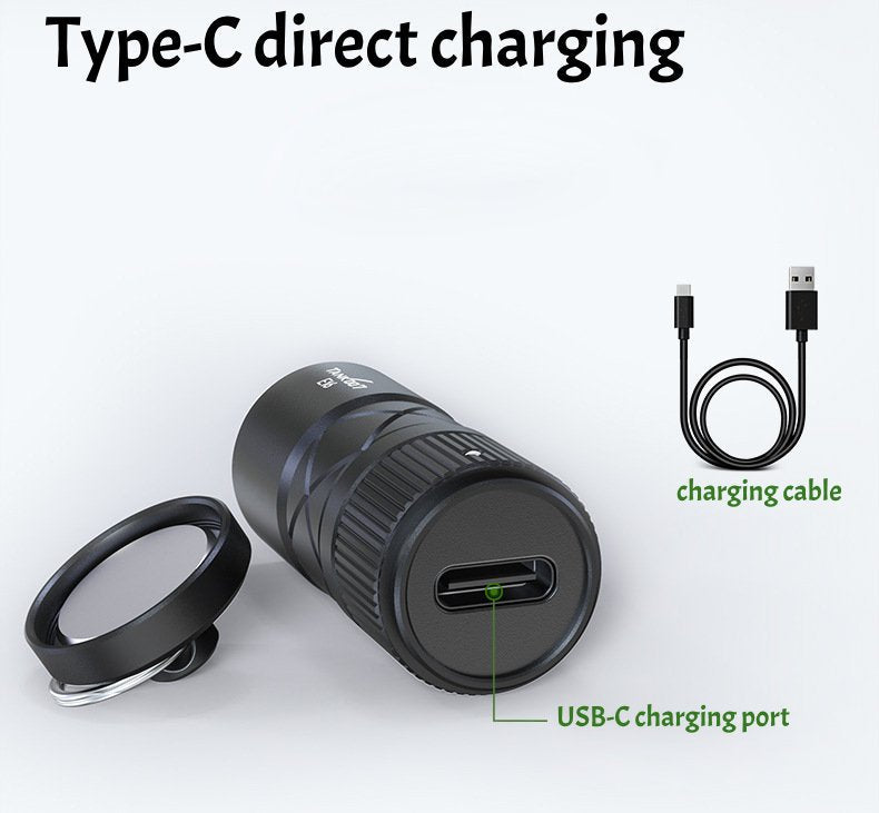 Mini Magnetic LED Flashlight - Direct Charging with Adjustable Focus & Waterproof Design EDC