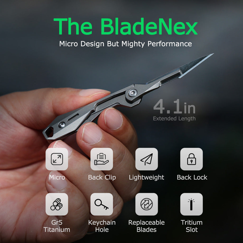 Titanium Scalpel Knife GR5 Micro Folding Replaceable Blade EDC TSA Compliant Travel