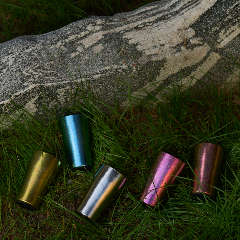 Titanium Cup Double Wall Aurora Crystal Insulated Camping Beer Coffee Mug Outdoor