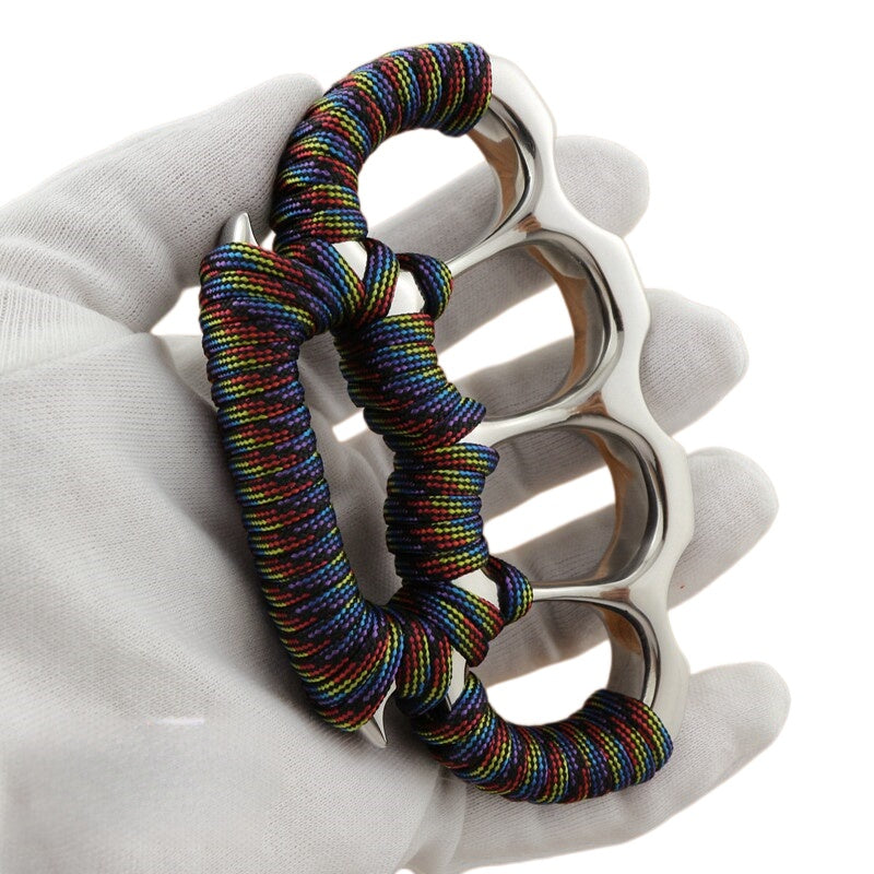 Steel Knuckles Terminator - CNC Stainless 4-Finger Self-Defense Knuckle Duster Paracord Wrap