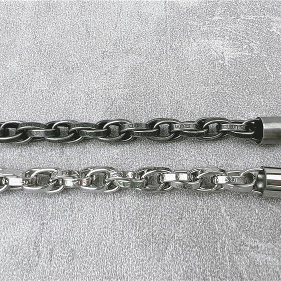 Vintage Six-Character Mantra Bracelet | Twisted Dragon Bone Titanium Steel