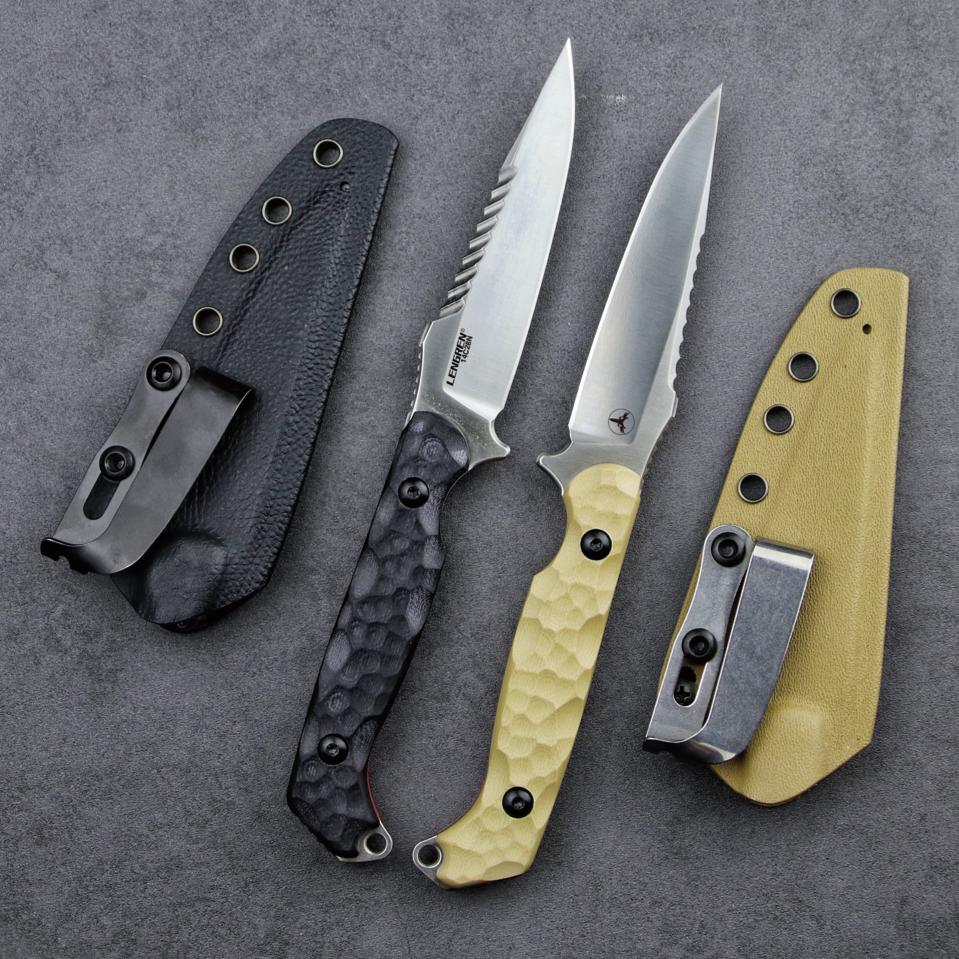 Fixed Blade Knife 14C28N Steel G10 Handle Serrated Sheath Camping Survival Tactical EDC