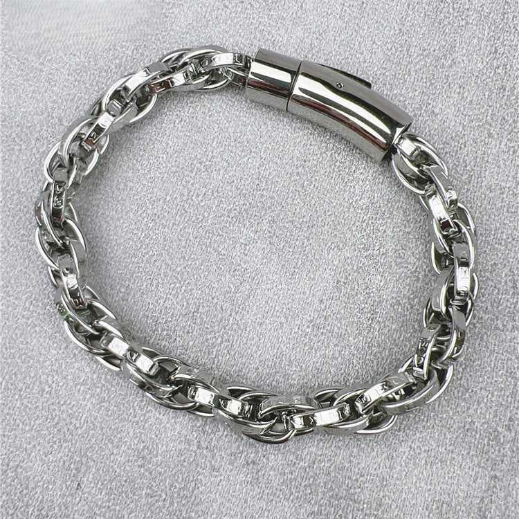 Vintage Six-Character Mantra Bracelet | Twisted Dragon Bone Titanium Steel