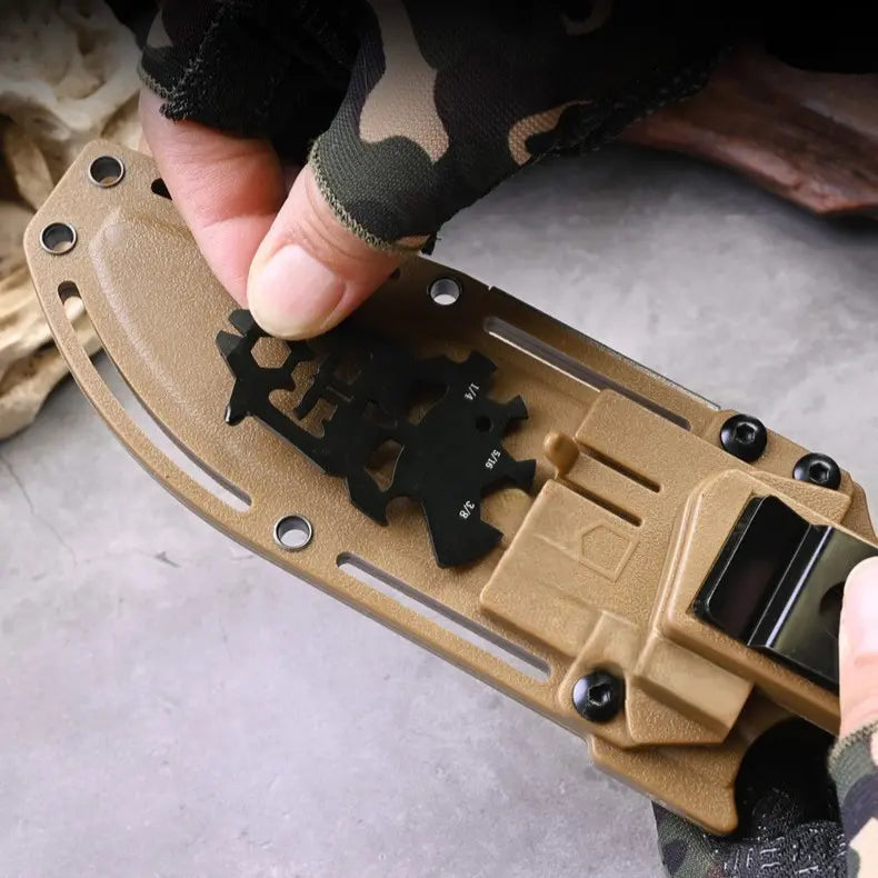 TrailForge Multi-Tool Survival Knife - Fire Starter & Tool Card EDC Set