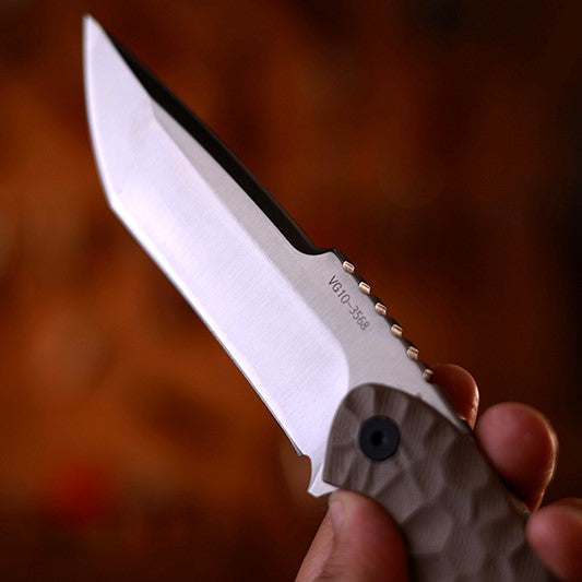 TitanForge VG10 Heavy-Duty Tactical Camp Knife - 7mm Full-Tang Outdoor Survival Blade