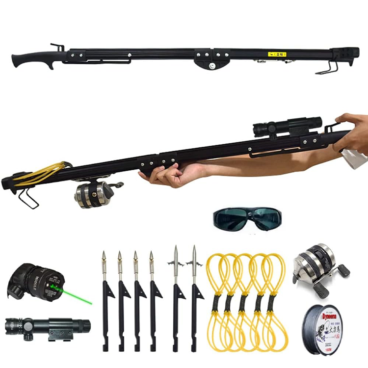 Tactical Slingshot – Collapsible Fishing Line Gun with Laser Sight & Reel for Outdoor Fishing