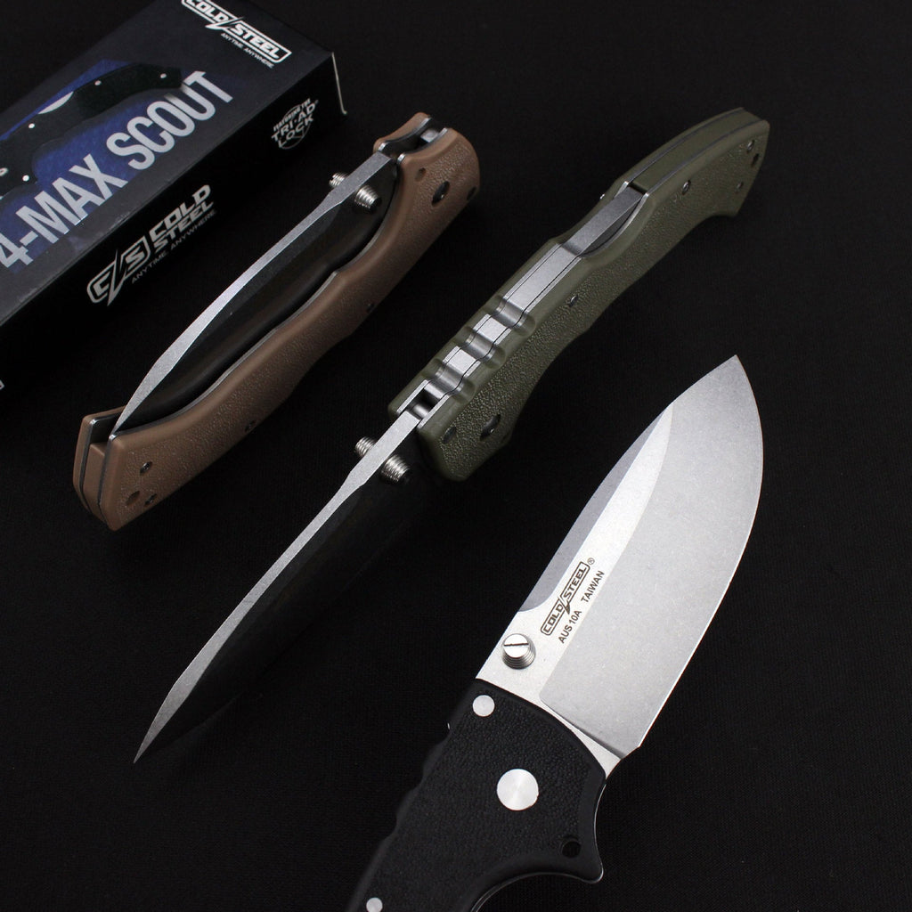 Folding Knife Cold Steel Pocket Knife Stonewashed Nylon Fiber Handle EDC Camping Tactical Knife