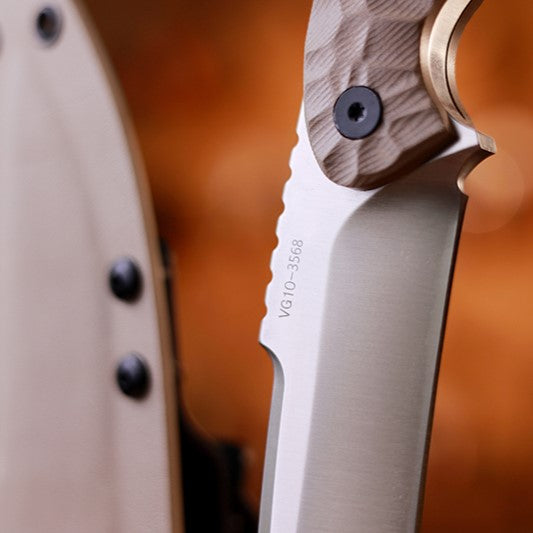 TitanForge VG10 Heavy-Duty Tactical Camp Knife - 7mm Full-Tang Outdoor Survival Blade