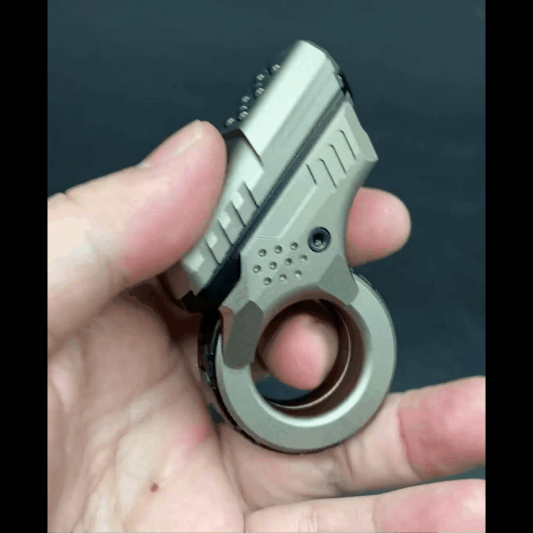 Mini Marksman Titanium Magnetic Fidget Toy - Metal with Pop Push Press, Slider & Ratchet Ring