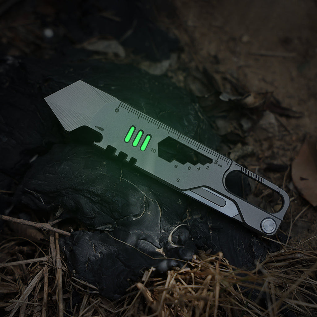 EDC Multi-Tool Titanium Multi-Tool 10-in-1 Survival Tool Pry Bar Keychain Tool Camping Gear