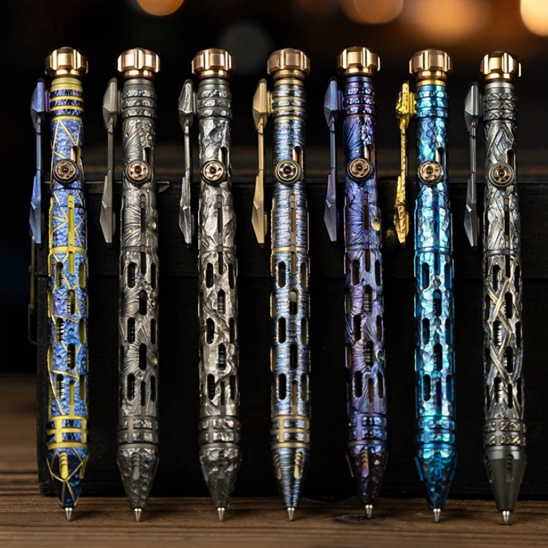 Titanium Tactical Pen TITANER – Mech EDC Multi-Tool with Fidget Spinner