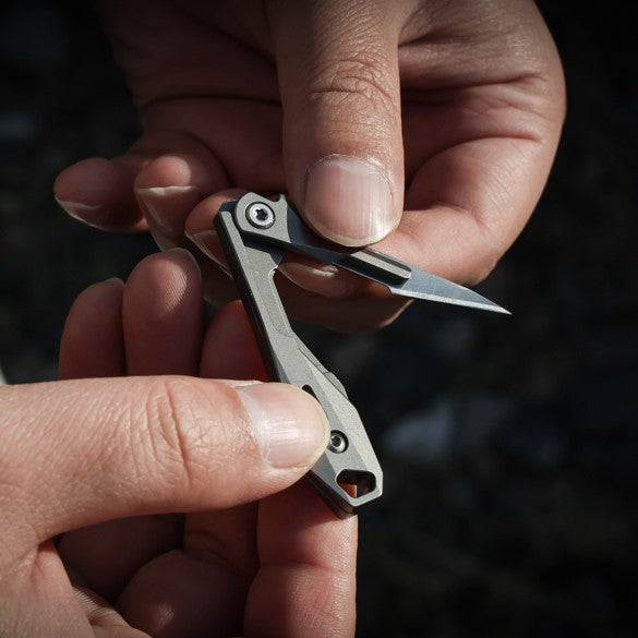Titanium Scalpel Knife GR5 Micro Folding Replaceable Blade EDC TSA Compliant Travel