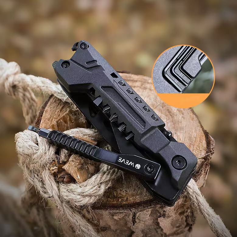 MultiVex 14-in-1 Tactical Multi-Tool EDC Knife - All-Steel Compact with 14 Essential Functions