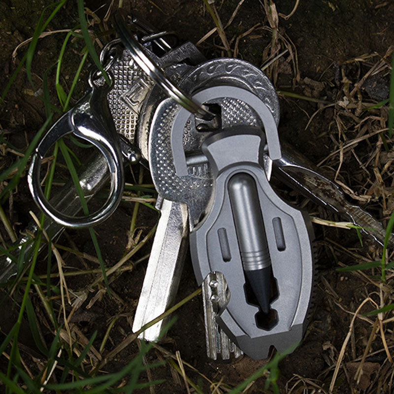 Flounder 1.0 Titanium EDC Pendant - Multi-Tool with Pen & Firestarter
