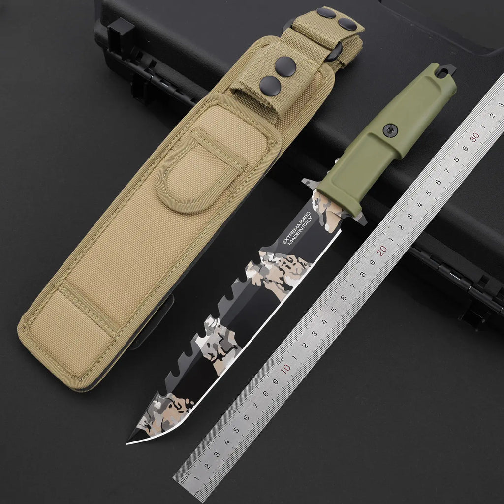 Fixed Blade Knife Tactical Knife N690Co Steel Tanto Tip Survival Spear Knife Bushcraft Hunting