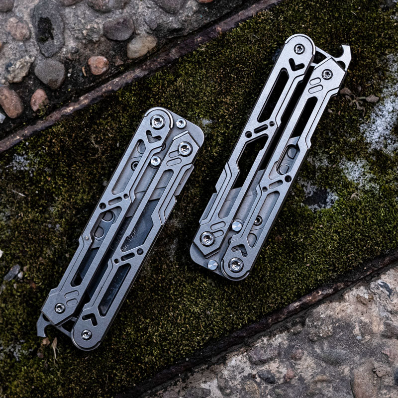 Balisong Trainer Titanium Butterfly Knife Flipping EDC Training Utility Balisong