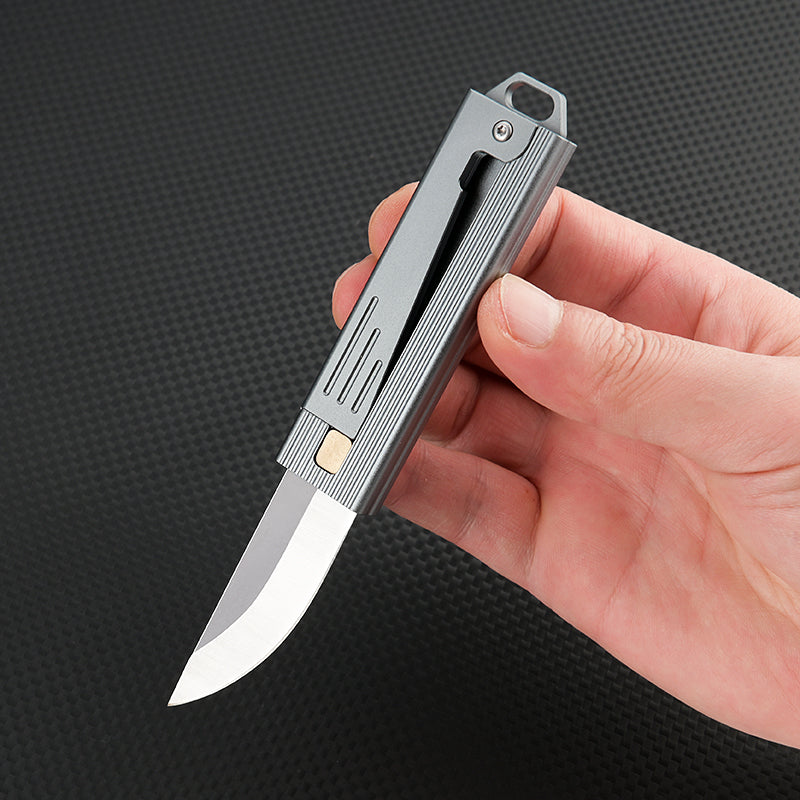 Folding Knife Tactical Knife D2 Steel Gravity Opening Aluminum Handle EDC Knife Stress Relief