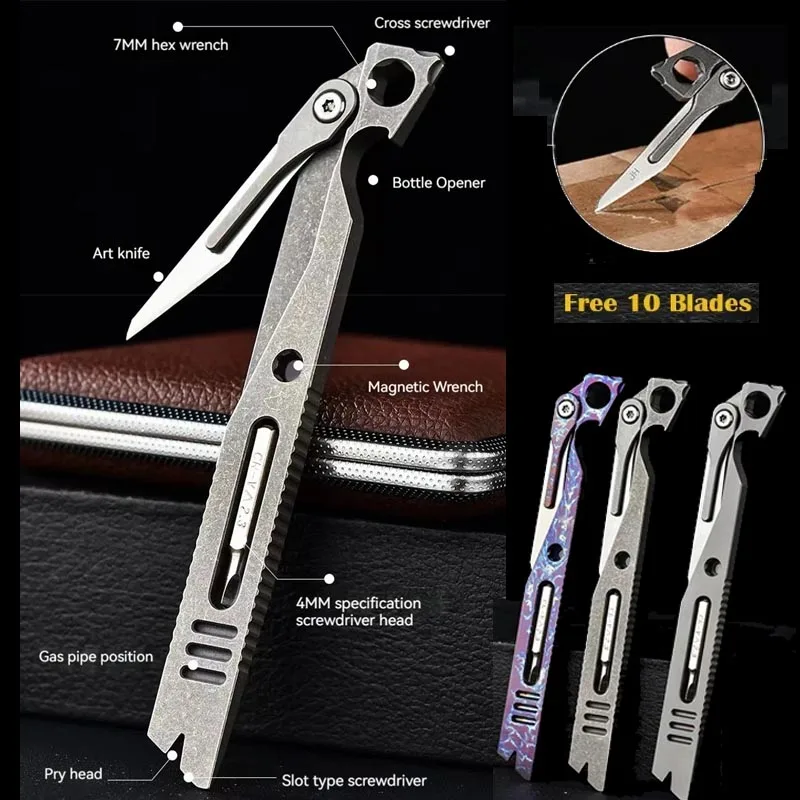 IronClad 9-in-1 Titanium Pocket Pry Bar - Aerospace-Grade Multi-Tool EDC