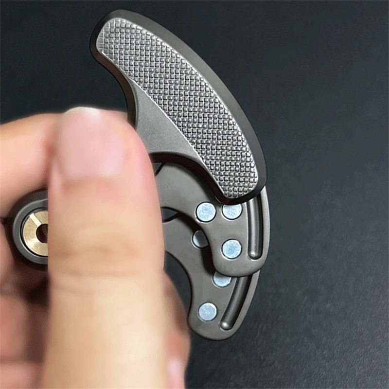 Fidget Slider – KnuckleSnap Metal EDC Stress Relief Focus Toy Black Silver