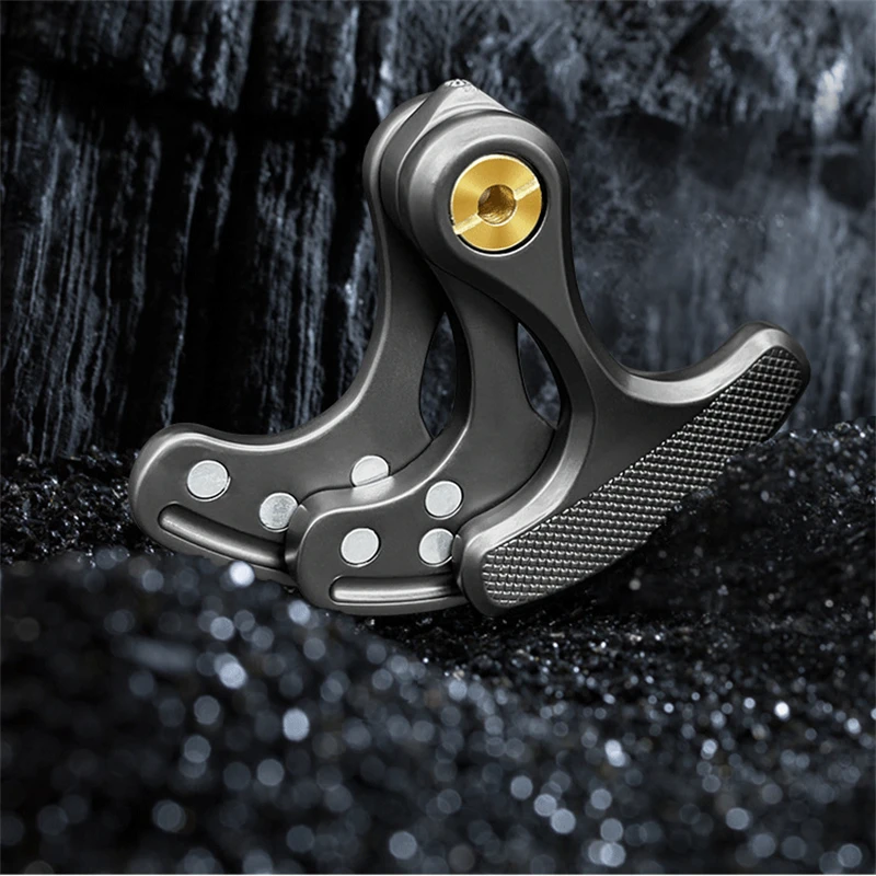 Fidget Slider – KnuckleSnap Metal EDC Stress Relief Focus Toy Black Silver
