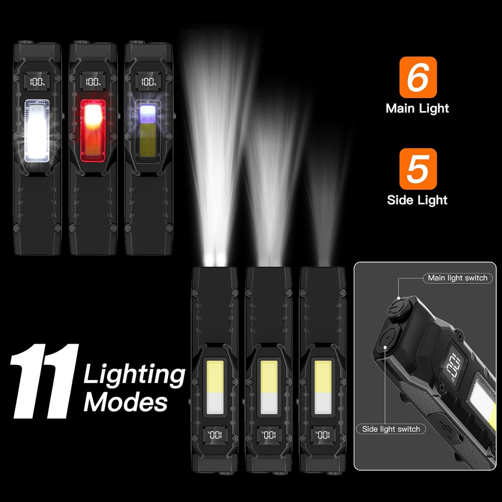 NightGuard Tactical Edge Rechargeable Flashlight - 1300 Lumen Flat EDC