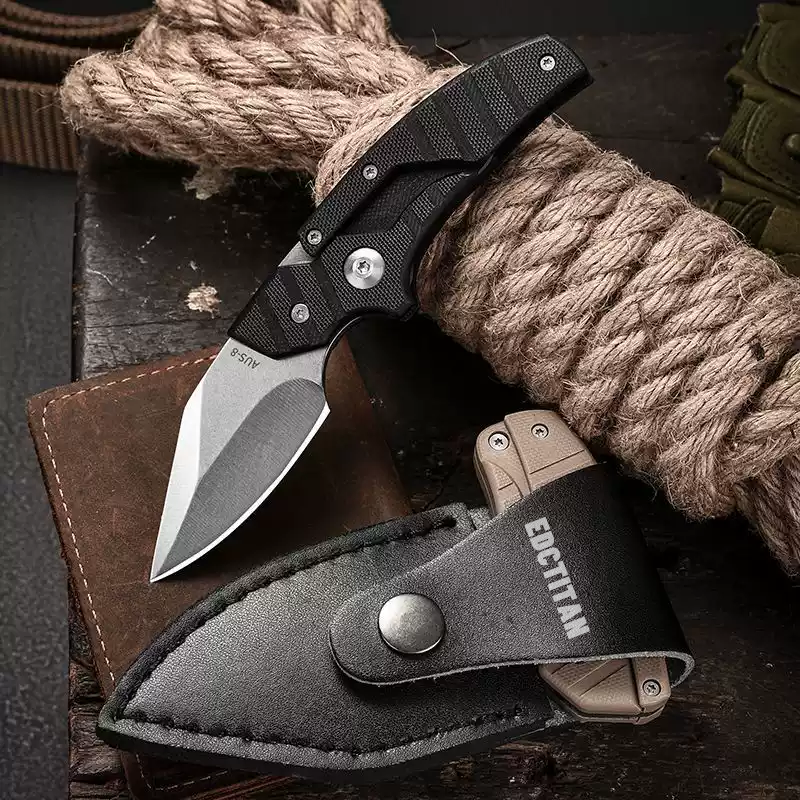 Folding Knife D2 Steel 2-in-1 Transformable Push Dagger EDC Tactical Self Defense