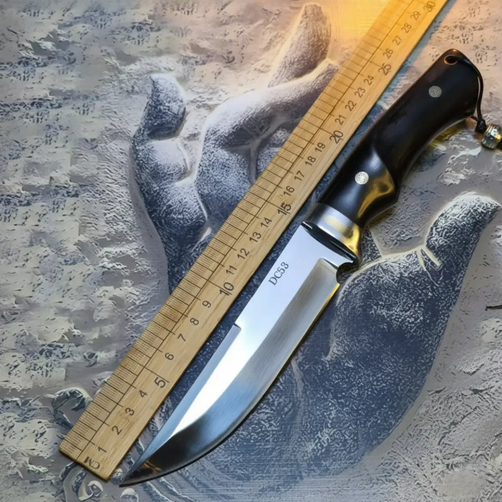 Fixed Blade Knife DC53 Steel Tactical Knife 61 HRC Ebony Handle Outdoor Survival Knife