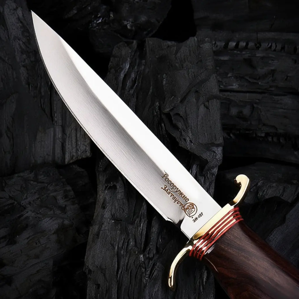 Legacy Blade 9CR18MOV Artisan EDC Knife - Mirror Polish with Brass Guard & Ebony Handle