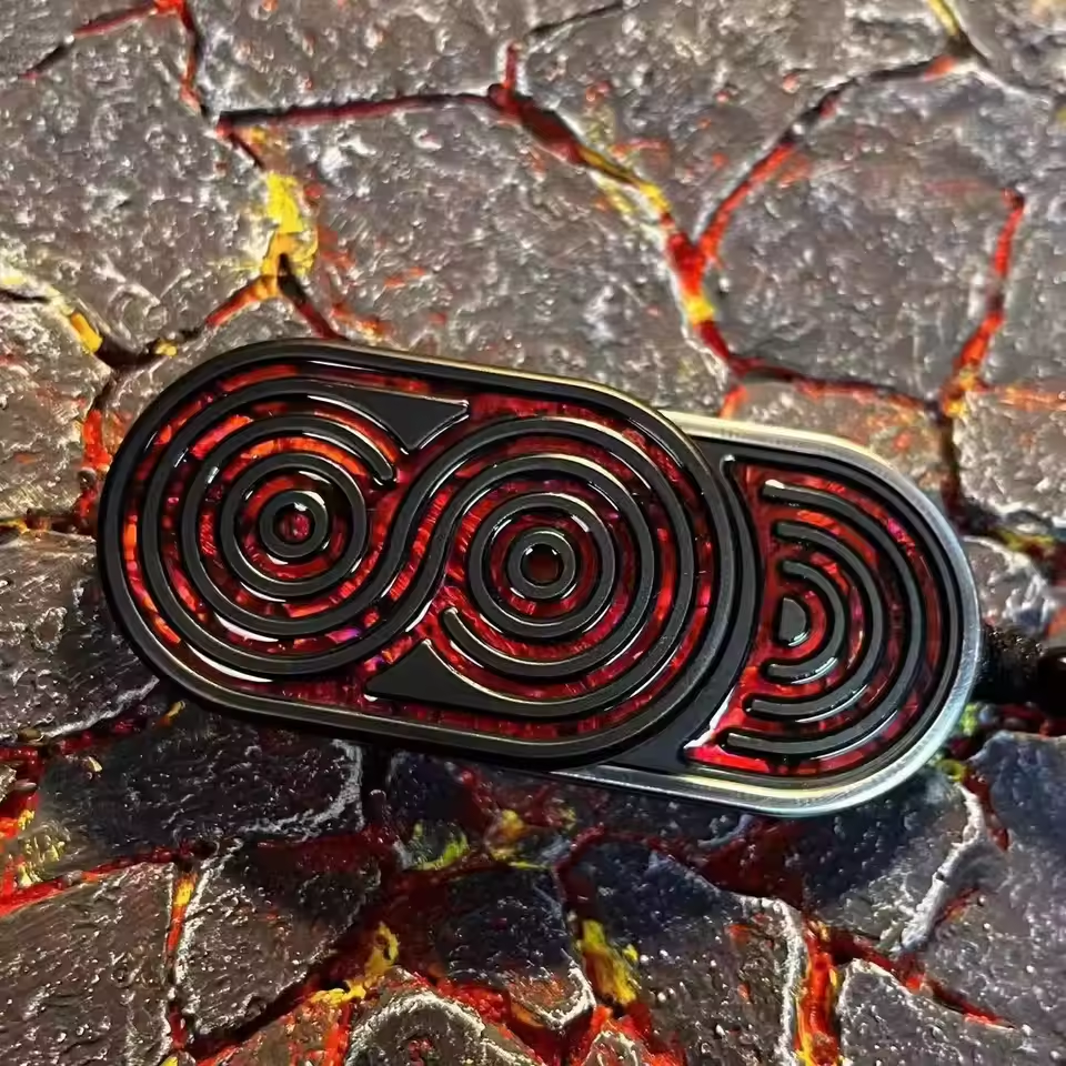 Blood Whirl 3.04 Stainless Steel Fidget Slider | Interactive Push Toy
