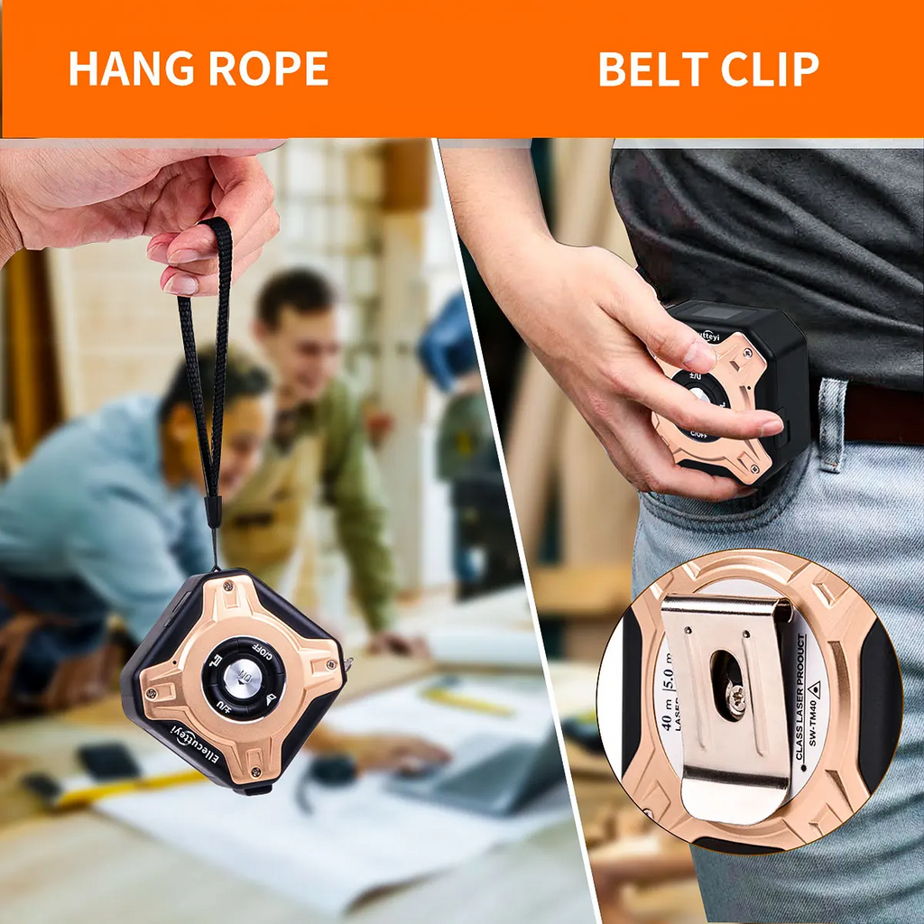 Laser Tape Measure 2-in-1 135ft USB Rechargeable Digital Construction DIY Professional