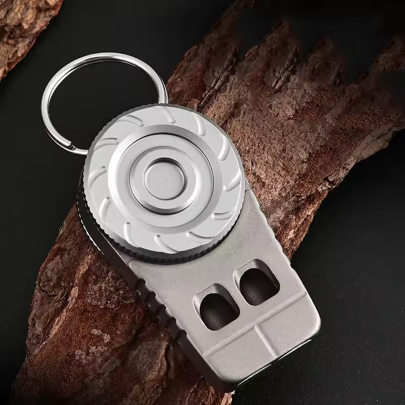 SonicSpinner Titanium Emergency Whistle - 120dB Survival Whistle with Fidget Spinner