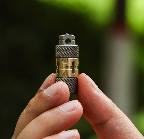 ScrewMaster Titanium EDC Pendant - Lanyard Bead with Hidden Bit Driver & Tritium Slots