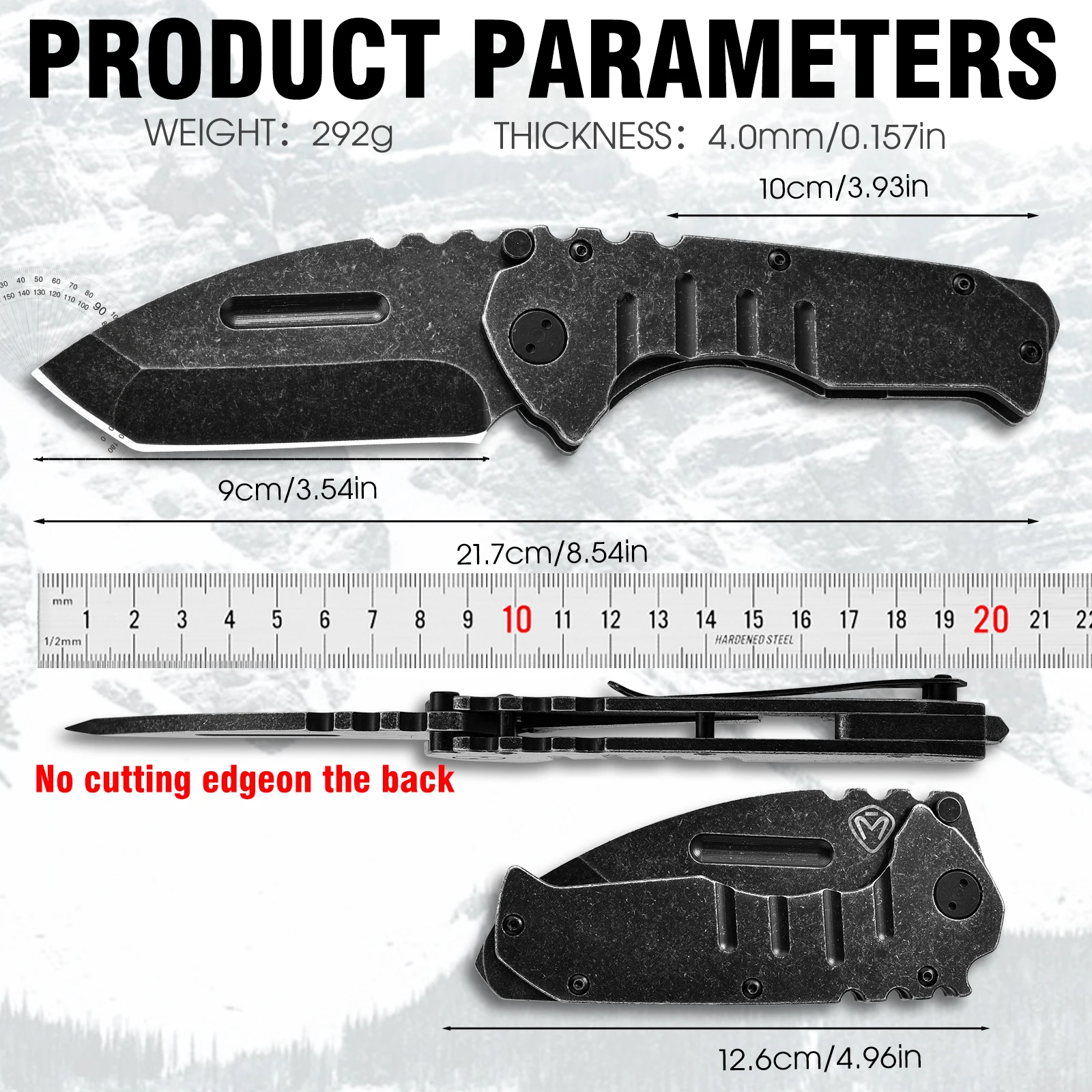 Folding Machete Folding Knife D2 Steel 59-60 HRC Camping Machete Outdoor Knife EDC Survival Knife