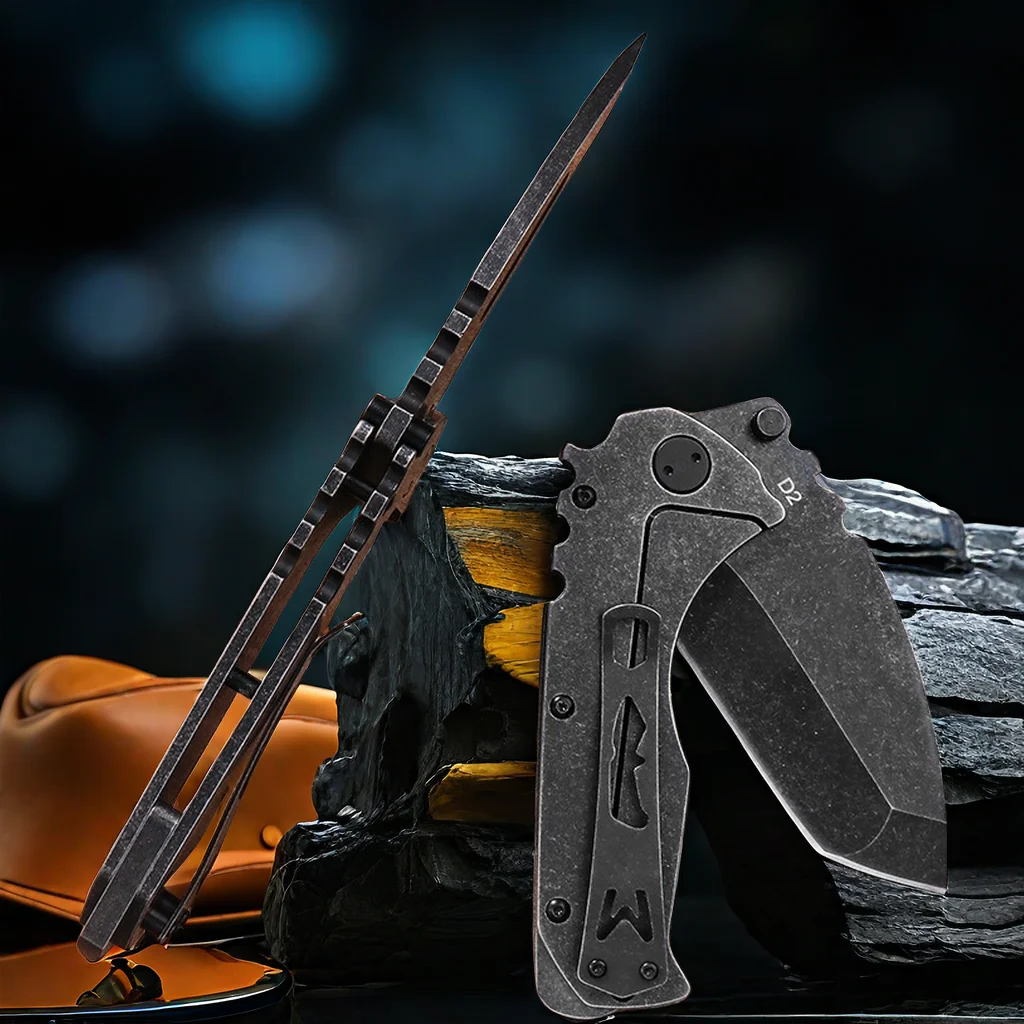 Folding Machete Folding Knife D2 Steel 59-60 HRC Camping Machete Outdoor Knife EDC Survival Knife