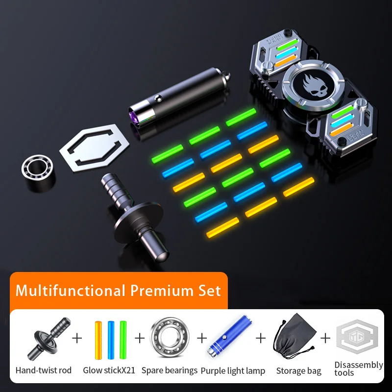 CosmoGlow Glow-in-the-Dark Metal Fidget Spinner | UFO Design R188 Bearing