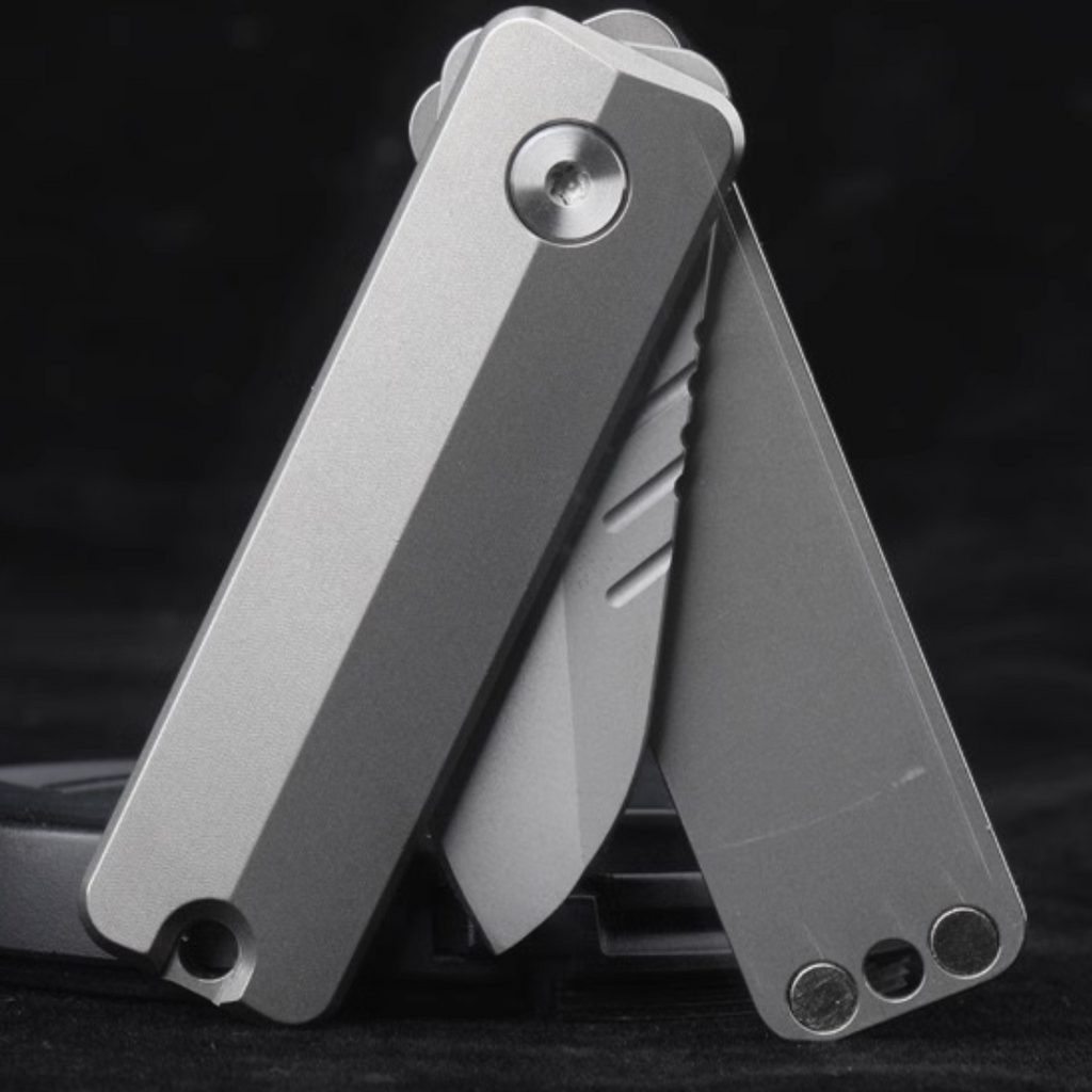 TiSpin Blade Titanium Magnetic Fidget Utility Knife - D2 Steel EDC Multi-Tool