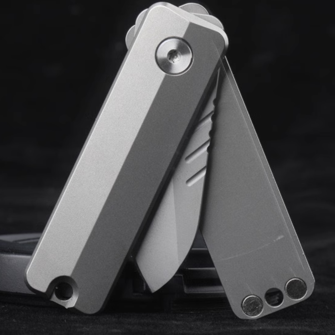 TiSpin Blade Titanium Magnetic Fidget Utility Knife - D2 Steel EDC Multi-Tool