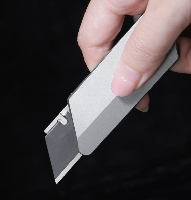 TiFlex TC4 Titanium EDC Utility Knife - One-Handed Quick-Change Blade with Flip Action