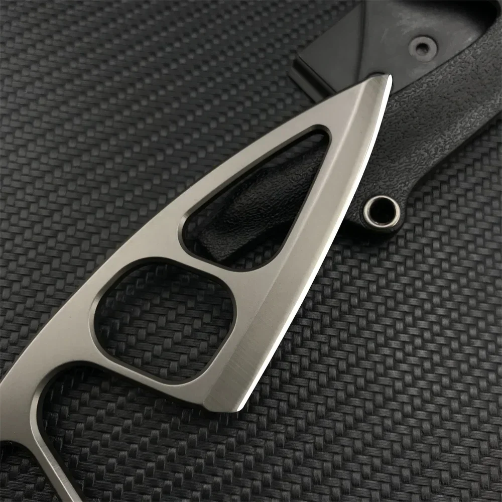 Fixed Blade Knife Camping Knife 440C Steel Titanium Oxide Coating Multi-Grip EDC Survival Knife